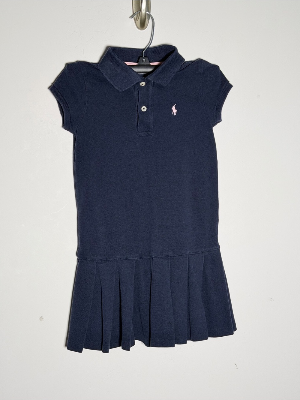 Ralph Lauren Navy Polo Dress with Pink Pony Logo